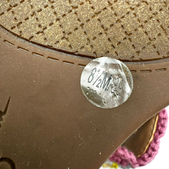 JESSICA SIMPSON 8.5 Purple Satela Cork Wedge Slip On Crochet Strap Sandals Y2K - Picture 6 of 9